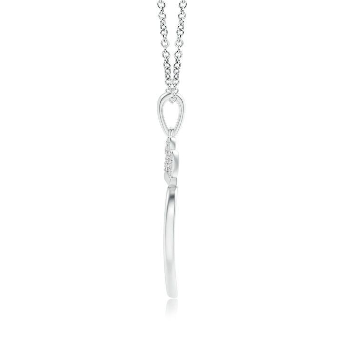 1mm IJI1I2 Diamond Studded Crown "MOM" Heart Pendant in White Gold product image