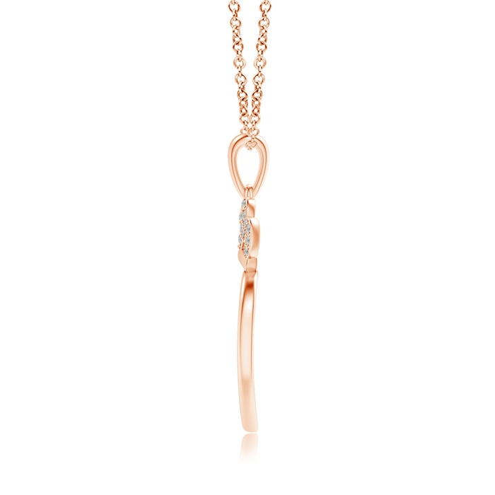 1mm KI3 Diamond Studded Crown "MOM" Heart Pendant in Rose Gold product image