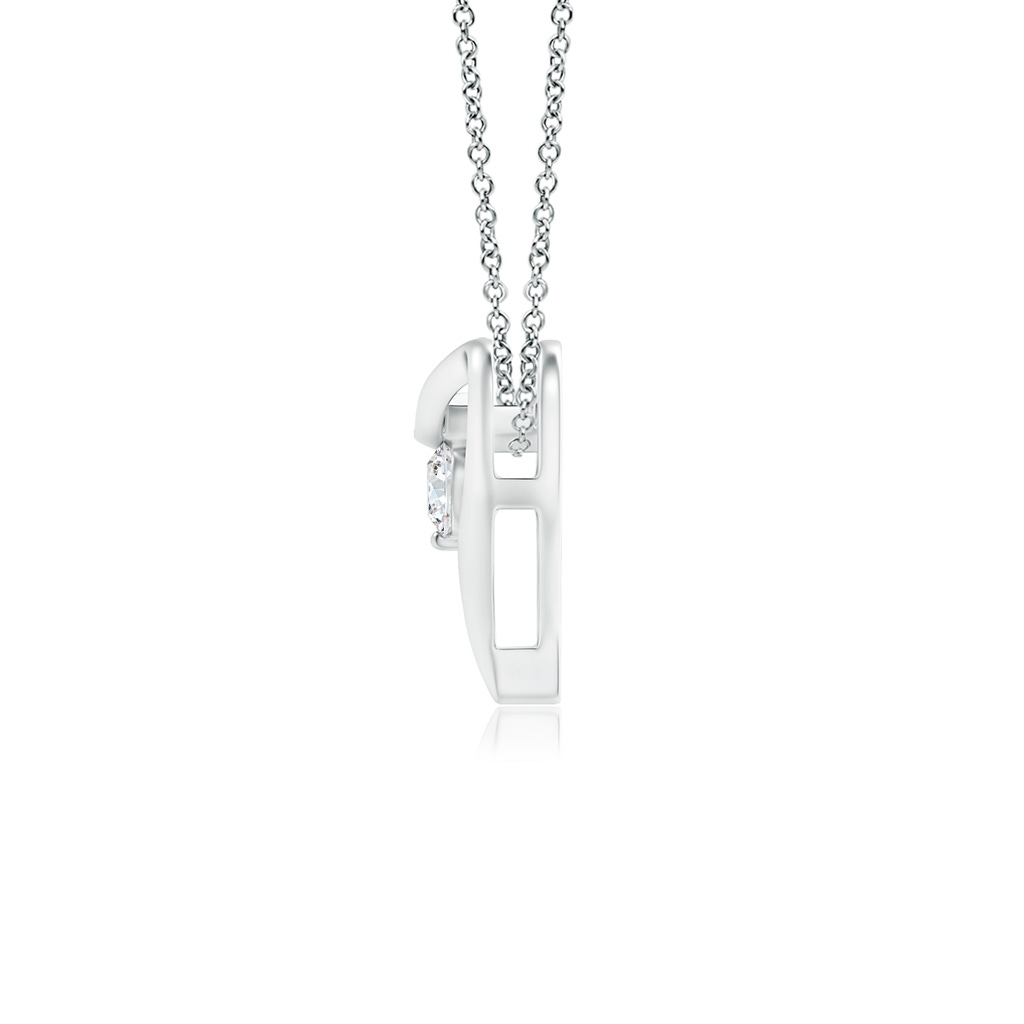 3mm GVS2 Solitaire Diamond Ribbon Heart Pendant in P950 Platinum - side 199
