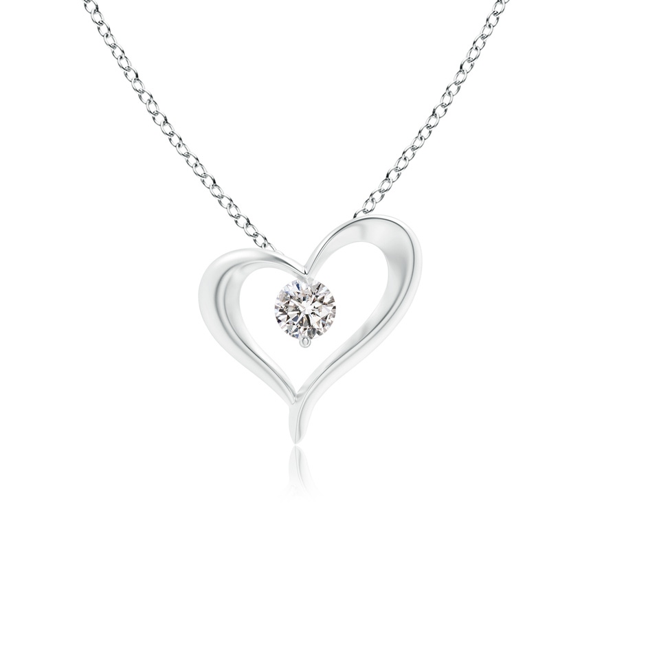 3mm IJI1I2 Solitaire Diamond Ribbon Heart Pendant in P950 Platinum 