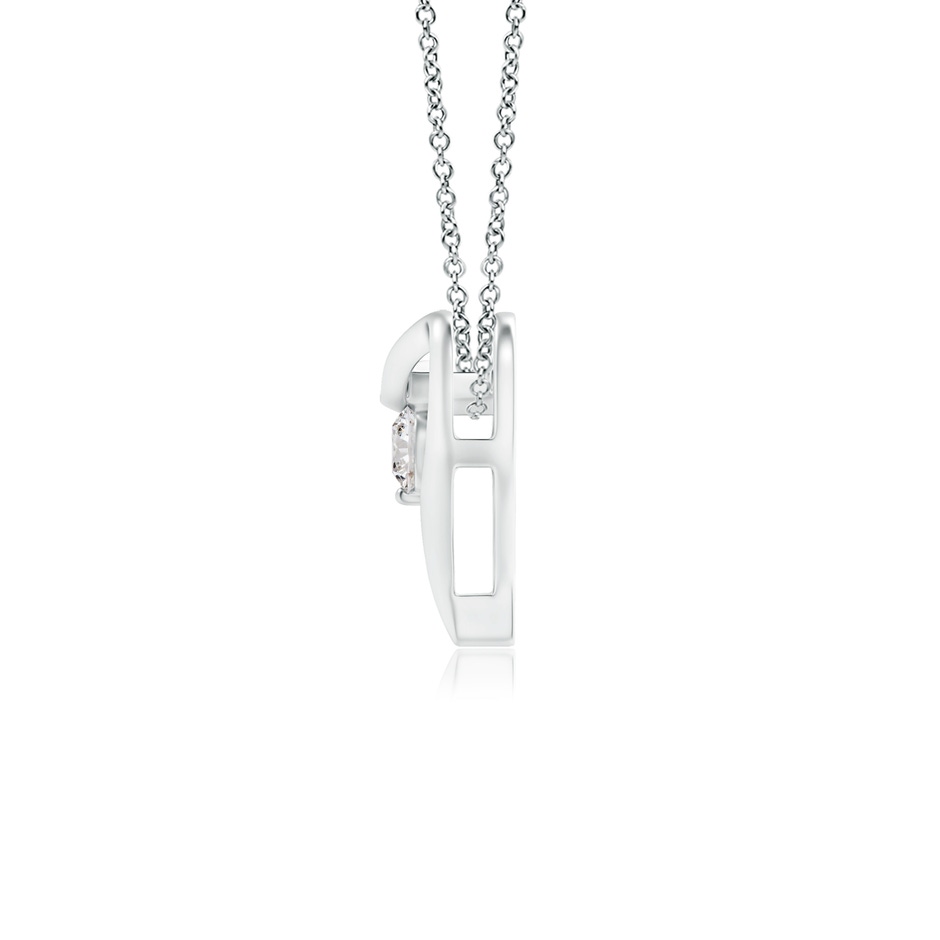 3mm IJI1I2 Solitaire Diamond Ribbon Heart Pendant in P950 Platinum side 199