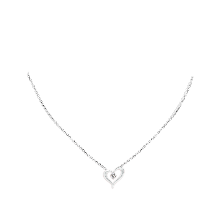 3mm IJI1I2 Solitaire Diamond Ribbon Heart Pendant in P950 Platinum pen