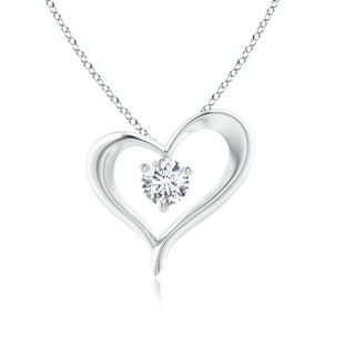 5.1mm GVS2 Solitaire Diamond Ribbon Heart Pendant in White Gold