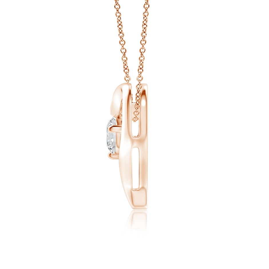 5.1mm HSI2 Solitaire Diamond Ribbon Heart Pendant in Rose Gold side 199