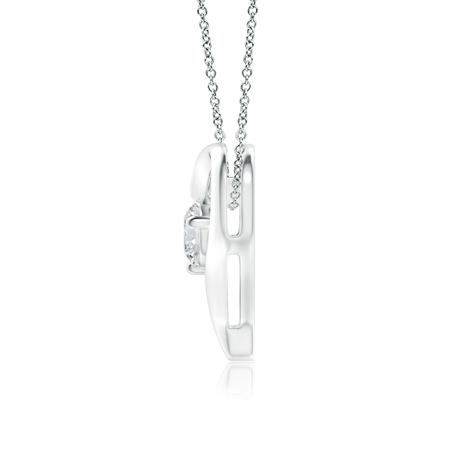 5.1mm HSI2 Solitaire Diamond Ribbon Heart Pendant in White Gold side 199