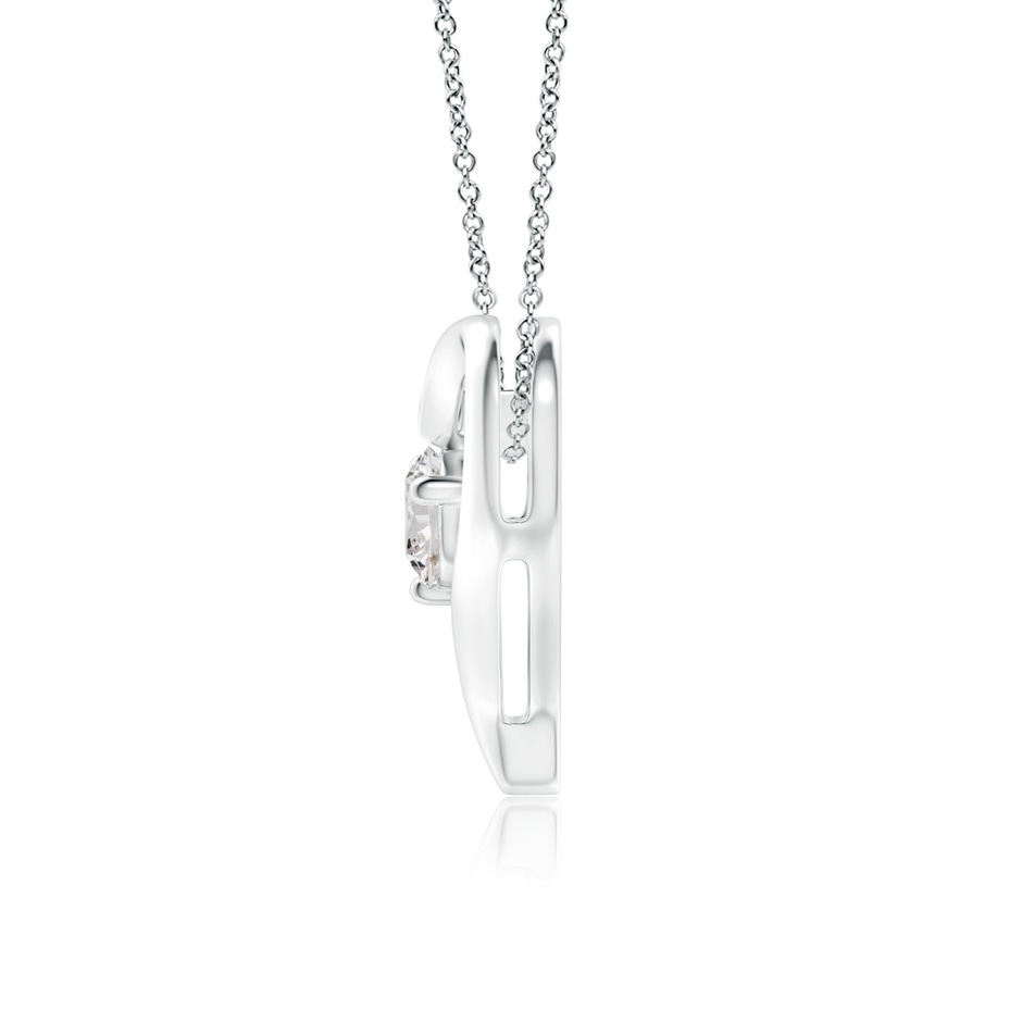 5.1mm IJI1I2 Solitaire Diamond Ribbon Heart Pendant in White Gold side 199