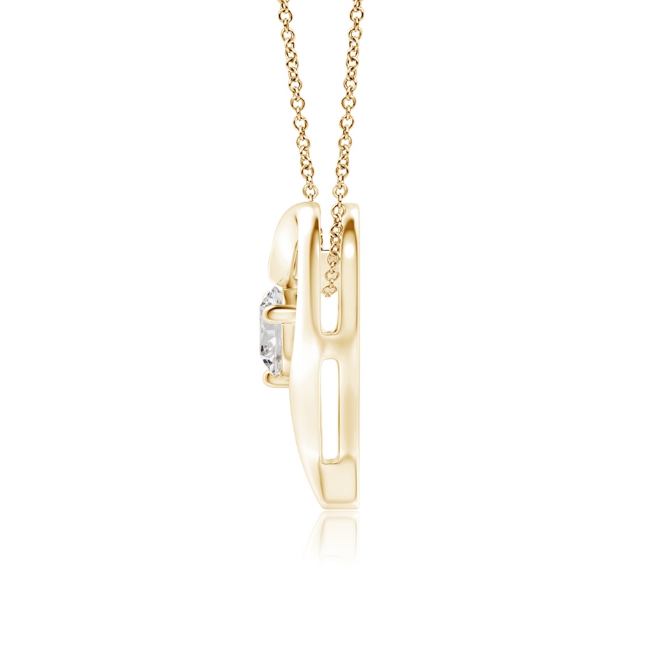 5.1mm IJI1I2 Solitaire Diamond Ribbon Heart Pendant in Yellow Gold side 199
