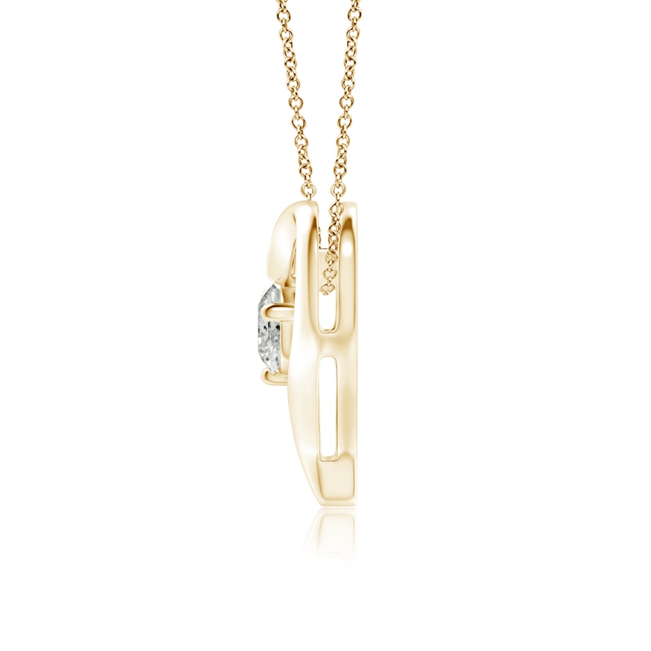5.1mm KI3 Solitaire Diamond Ribbon Heart Pendant in 18K Yellow Gold side 199