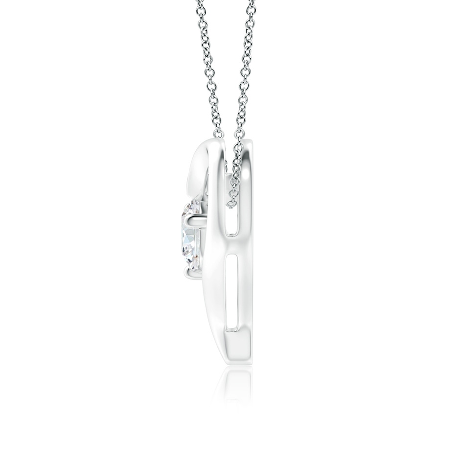 6.4mm GVS2 Solitaire Diamond Ribbon Heart Pendant in White Gold side 199