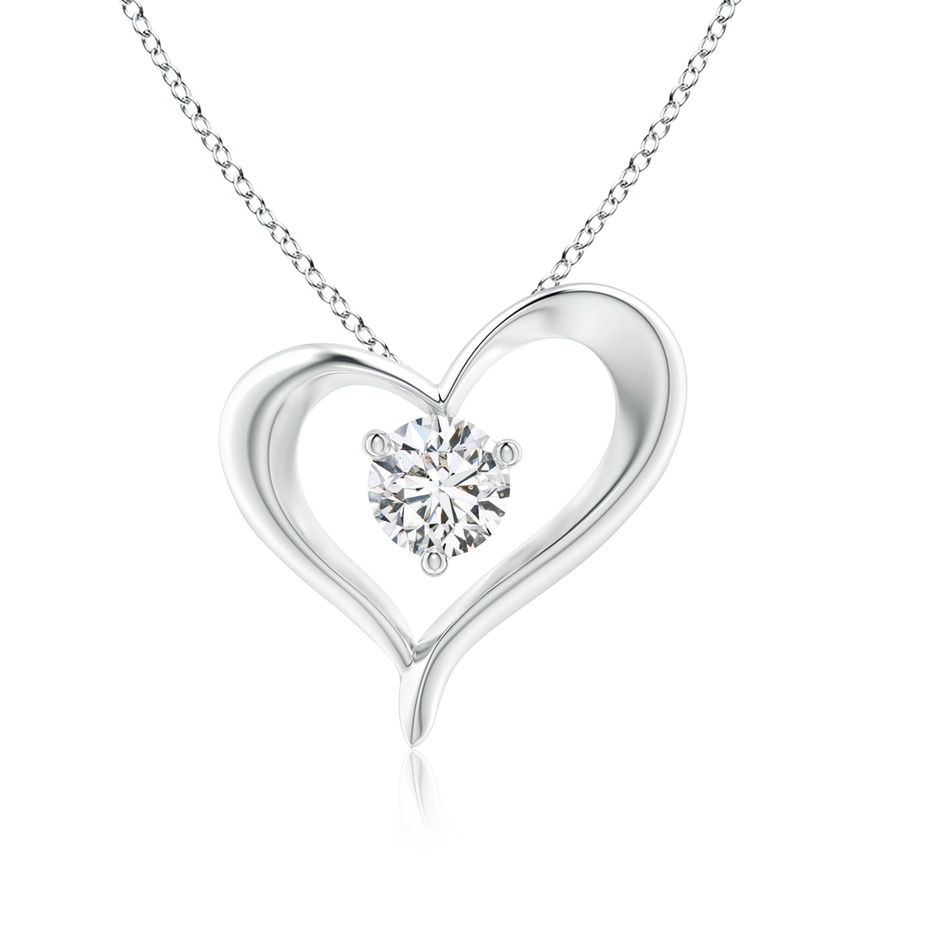 6.4mm HSI2 Solitaire Diamond Ribbon Heart Pendant in P950 Platinum 