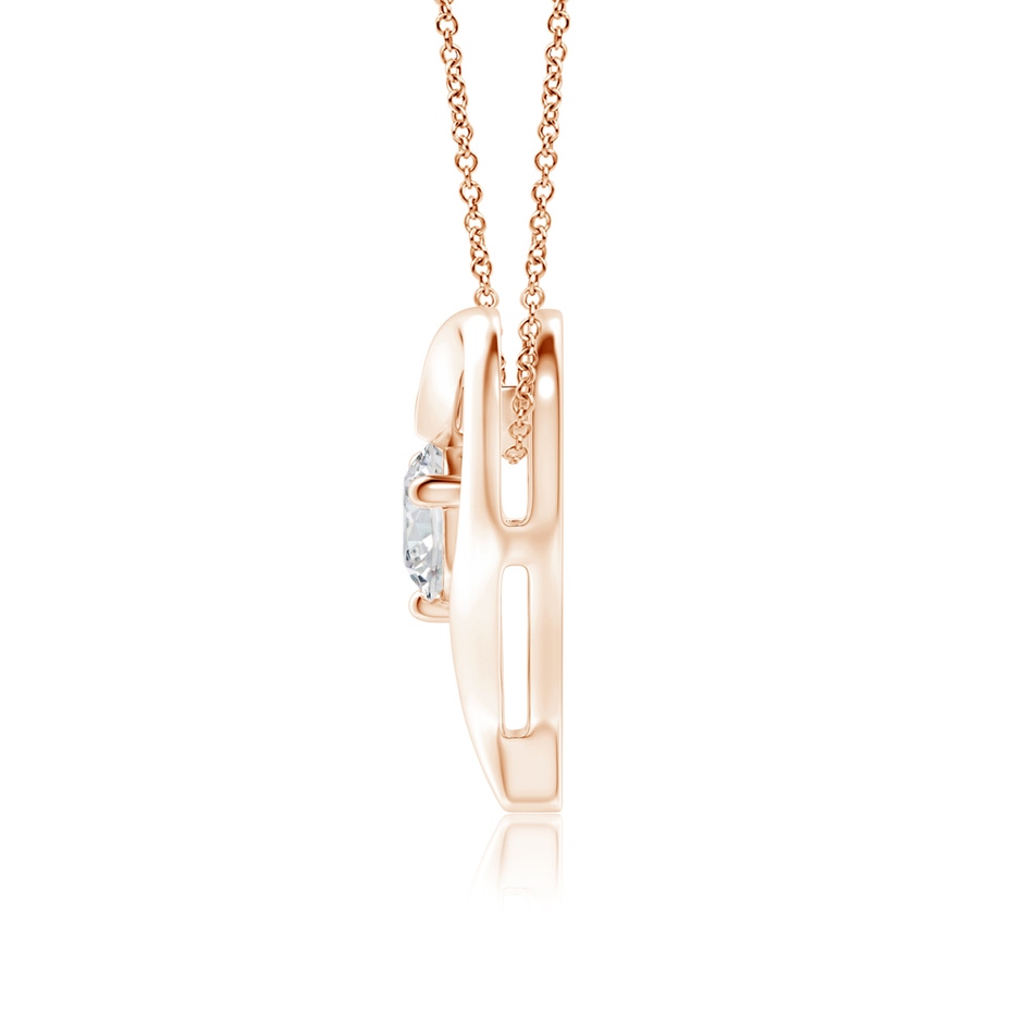 6.4mm HSI2 Solitaire Diamond Ribbon Heart Pendant in Rose Gold side 199