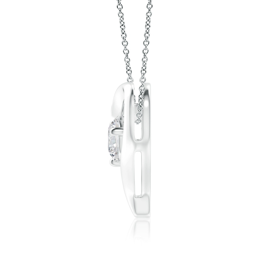 6.4mm HSI2 Solitaire Diamond Ribbon Heart Pendant in White Gold side 199