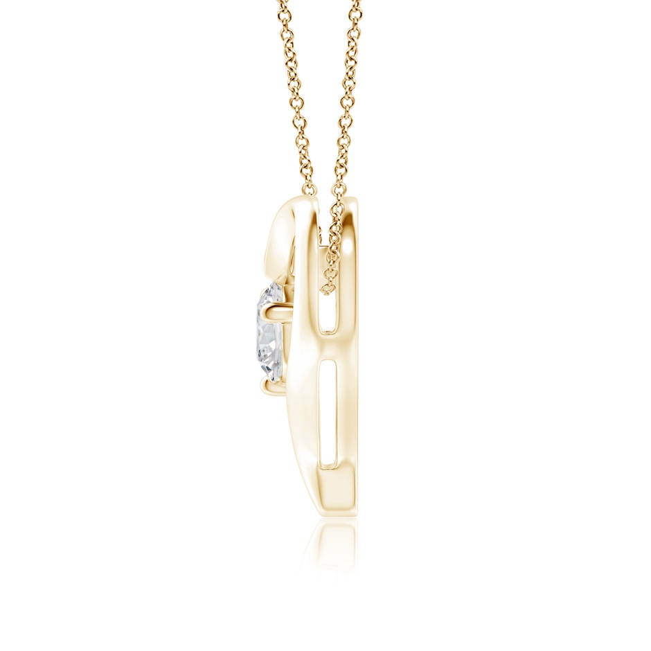 6.4mm HSI2 Solitaire Diamond Ribbon Heart Pendant in Yellow Gold side 199