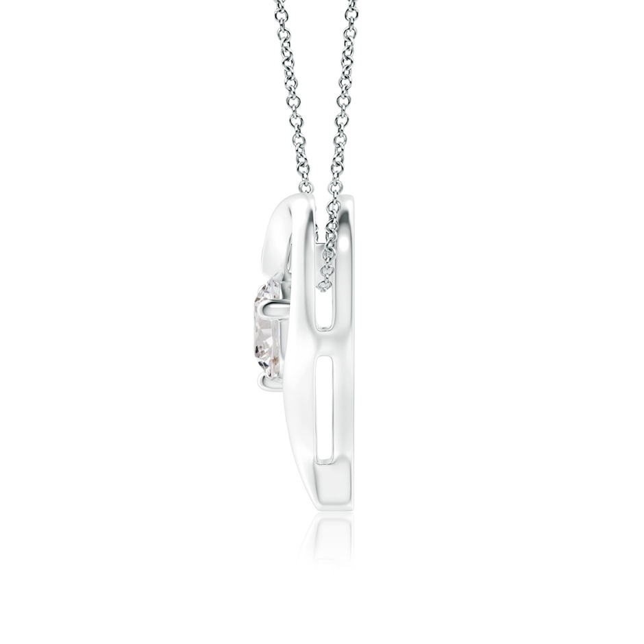 6.4mm IJI1I2 Solitaire Diamond Ribbon Heart Pendant in White Gold side 199