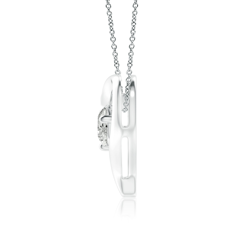 6.4mm KI3 Solitaire Diamond Ribbon Heart Pendant in White Gold side 199