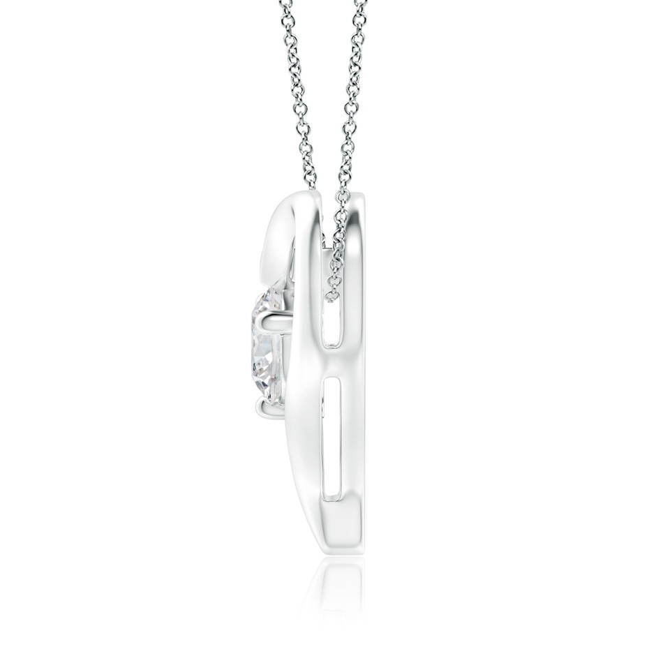 7.4mm HSI2 Solitaire Diamond Ribbon Heart Pendant in P950 Platinum side 199