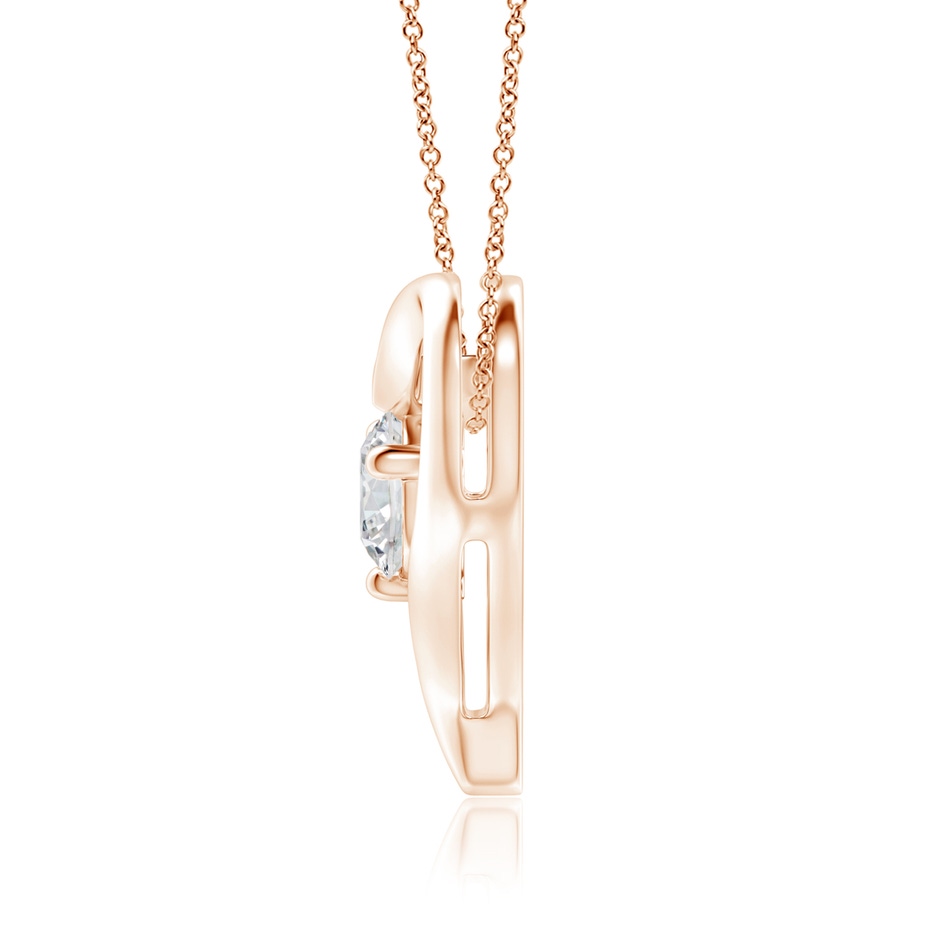7.4mm HSI2 Solitaire Diamond Ribbon Heart Pendant in Rose Gold side 199