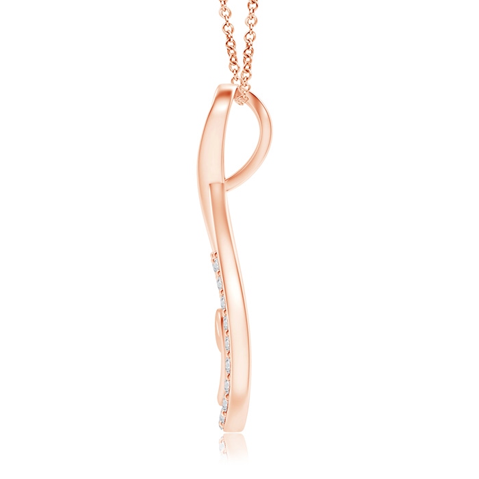 1.3mm HSI2 Prong-Set Diamond Knotted Infinity Heart Pendant in Rose Gold Product Image