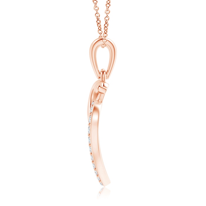 1.1mm GVS2 Diamond Interlocking Heart Dangle Pendant in Rose Gold product image