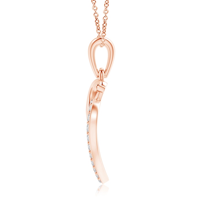 1.1mm HSI2 Diamond Interlocking Heart Dangle Pendant in Rose Gold product image