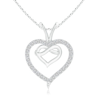 1mm HSI2 Prong-Set Diamond Twin Heart Pendant in White Gold