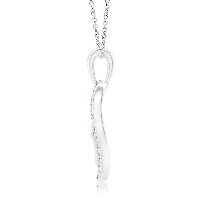 1mm GVS2 Entwined Diamond Ribbon Heart Pendant in White Gold Product Image