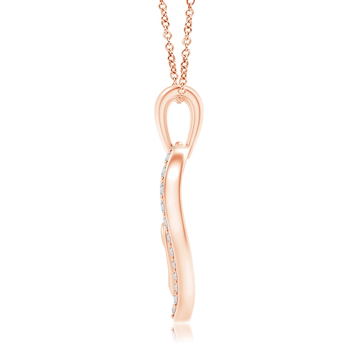 1mm HSI2 Entwined Diamond Ribbon Heart Pendant in Rose Gold Product Image
