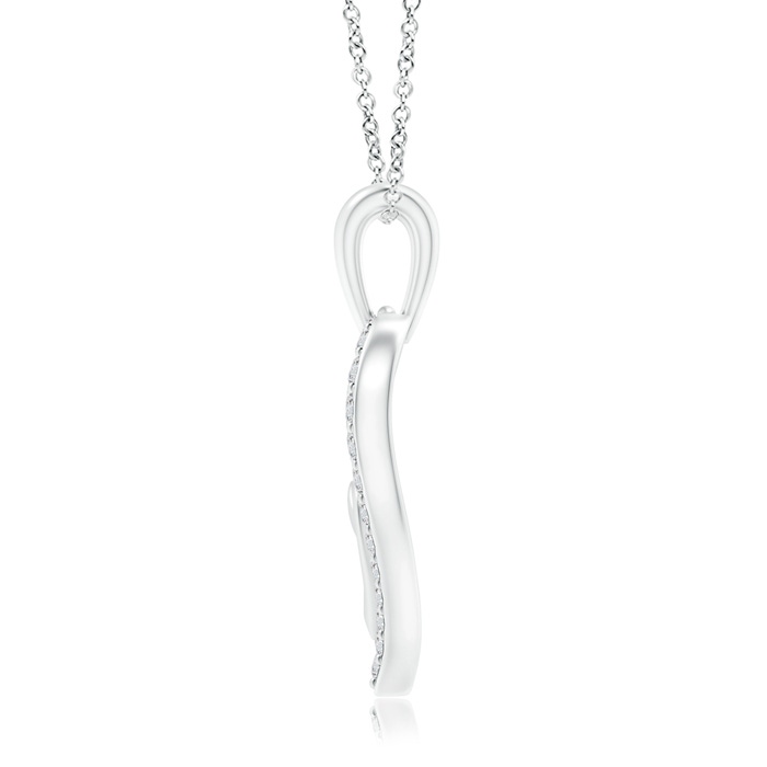 1mm HSI2 Entwined Diamond Ribbon Heart Pendant in White Gold Product Image