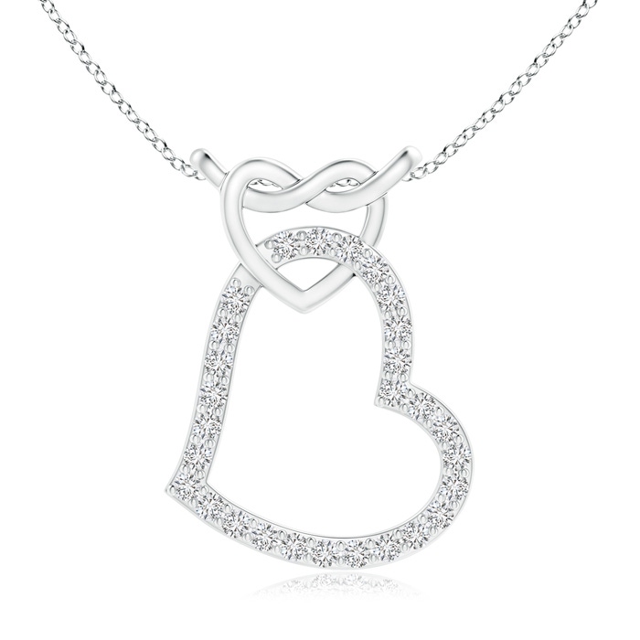 1mm HSI2 Prong-Set Diamond Interlocking Twin Heart Pendant in P950 Platinum 