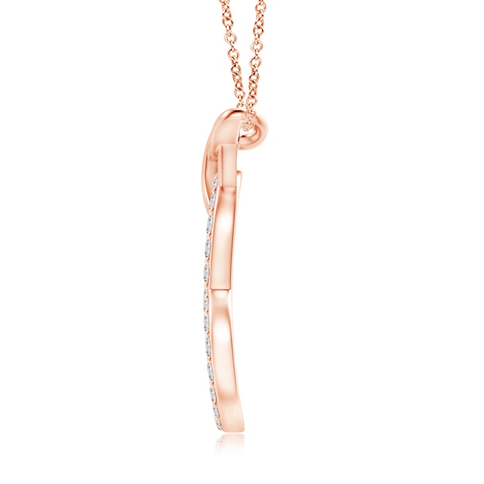 1mm IJI1I2 Prong-Set Diamond Interlocking Twin Heart Pendant in Rose Gold product image