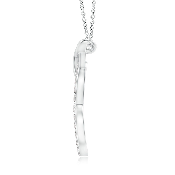 1mm IJI1I2 Prong-Set Diamond Interlocking Twin Heart Pendant in White Gold product image
