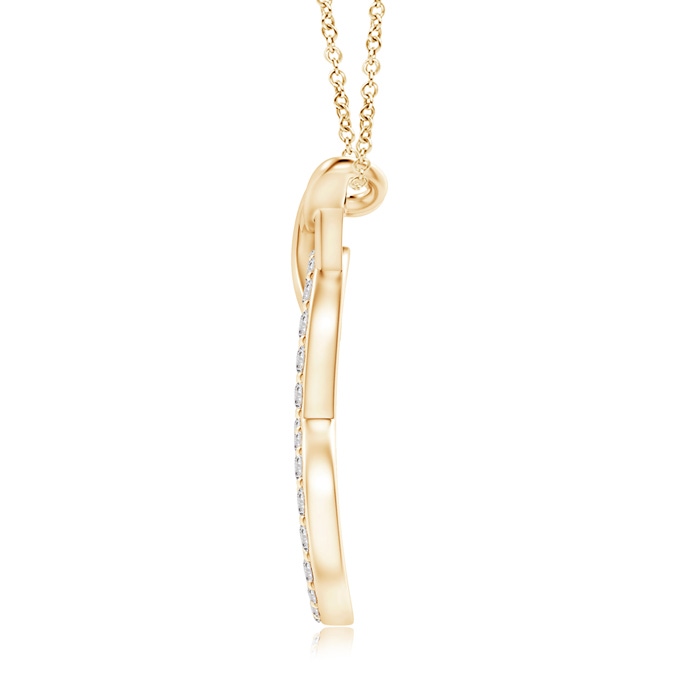 1mm IJI1I2 Prong-Set Diamond Interlocking Twin Heart Pendant in Yellow Gold product image