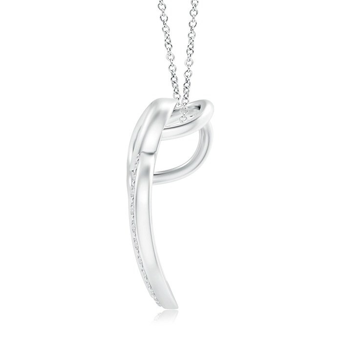 1mm HSI2 Entwined Diamond Tilted Heart Knot Pendant in White Gold Product Image