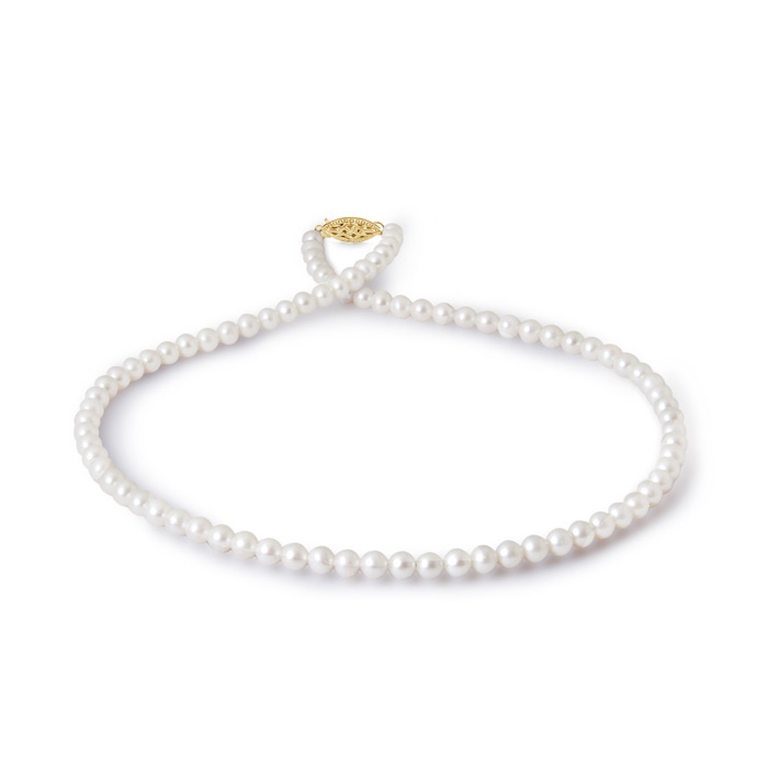 4.5-5.5mm A Freshwater Cultured Pearl Necklace with Filigree Clasp in Yellow Gold side 199