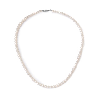 4.5-5.5mm AA Freshwater Cultured Pearl Necklace with Filigree Clasp in White Gold
