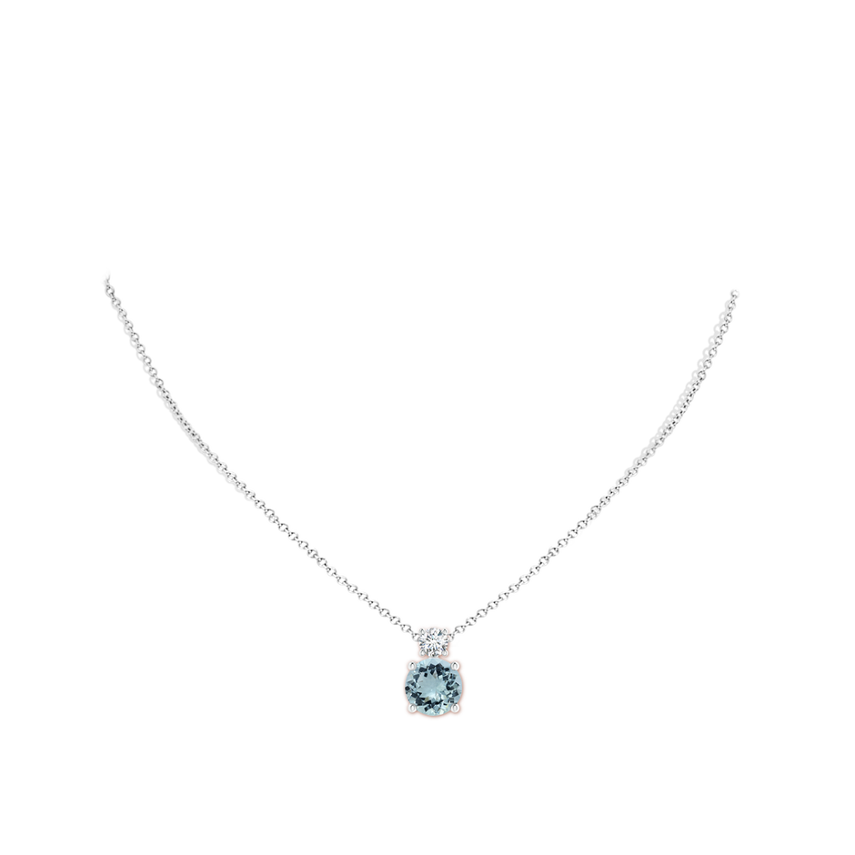 10.17x10.08x5.85mm AAA GIA Certified Classic Aquamarine Solitaire Pendant with Diamond in White Gold pen