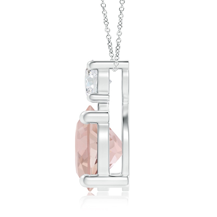 8mm AA Classic Morganite Solitaire Pendant with Diamond in P950 Platinum product image