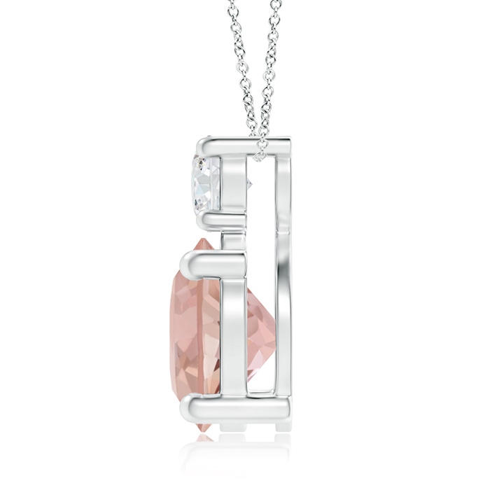 8mm AAAA Classic Morganite Solitaire Pendant with Diamond in P950 Platinum product image