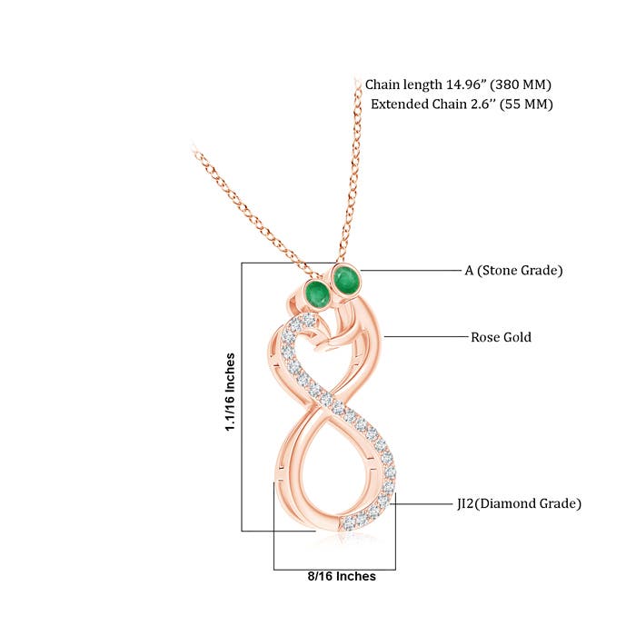 A - Emerald / 0.45 CT / 14 KT Rose Gold