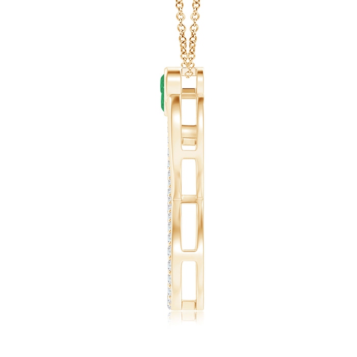 3.2mm A Mom & Me Emerald Two Stone Infinity Pendant in Yellow Gold product image