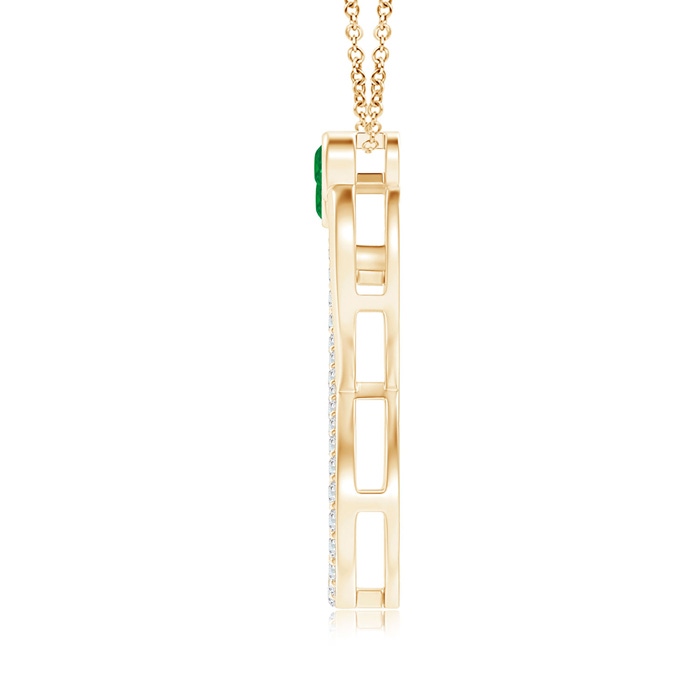 3.2mm AA Mom & Me Emerald Two Stone Infinity Pendant in Yellow Gold product image