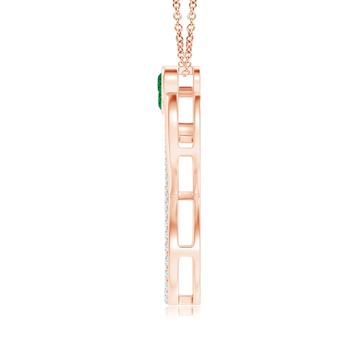 3.2mm AAA Mom & Me Emerald Two Stone Infinity Pendant in Rose Gold product image