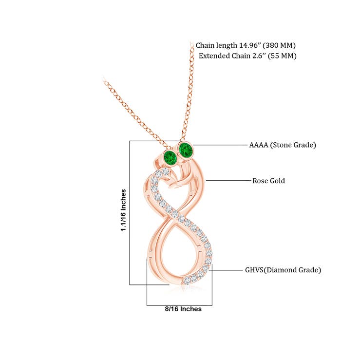 AAAA - Emerald / 0.45 CT / 14 KT Rose Gold