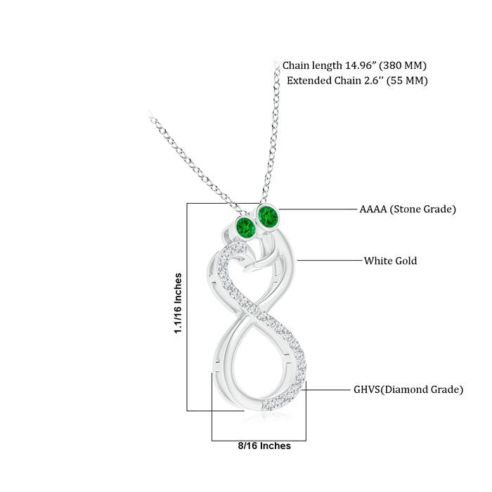 AAAA - Emerald / 0.45 CT / 14 KT White Gold