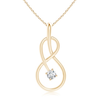 4mm GVS2 Solitaire Diamond Infinity Knot Pendant in Yellow Gold