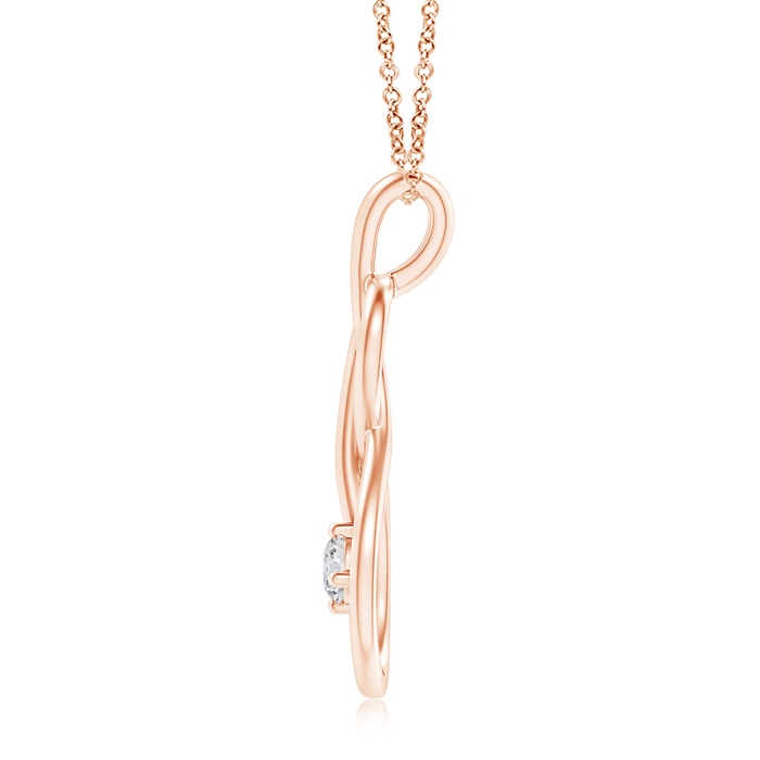 4mm HSI2 Solitaire Diamond Infinity Knot Pendant in Rose Gold Product Image