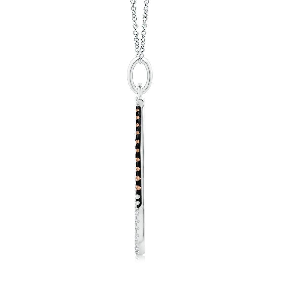 1.2mm AAA Interlinked Brown and White Diamond Loop Drop Pendant in White Gold product image