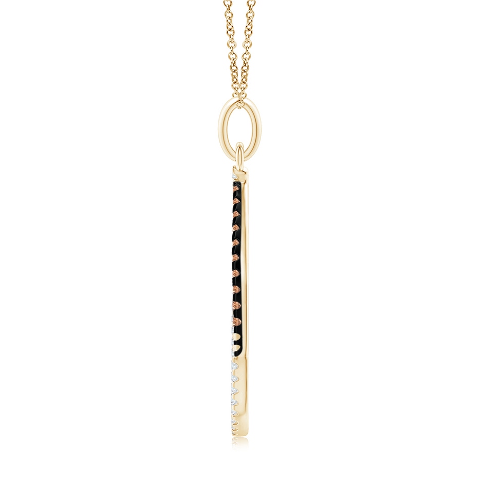 1.2mm AAAA Interlinked Brown and White Diamond Loop Drop Pendant in Yellow Gold product image