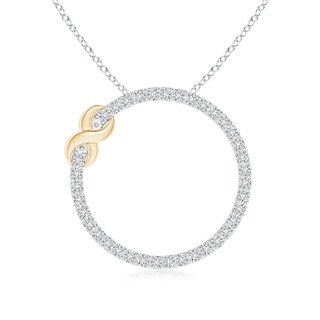 1.25mm HSI2 Eternity Round Diamond Circle Infinity Necklace in Two Tone in White Gold Yellow Gold