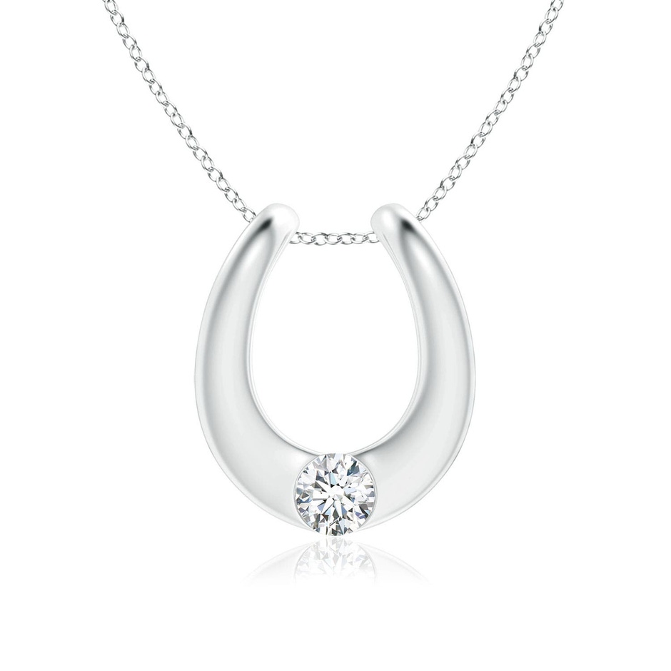 3.8mm GVS2 Gypsy-Set Diamond Horseshoe Pendant in 18K White Gold 